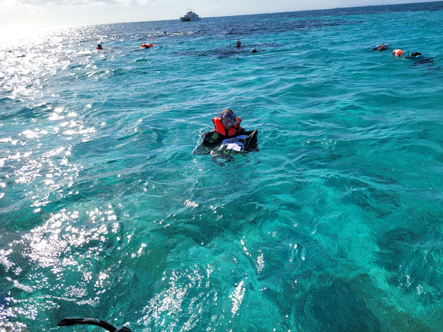 Sarah in ocean in Belize