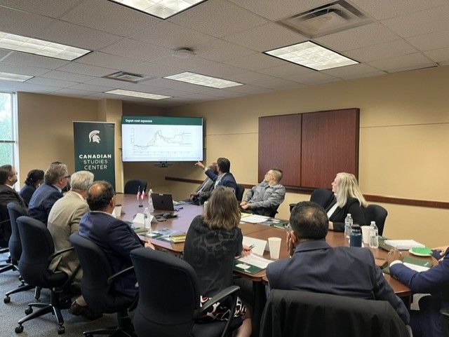 Professor Ortega presenting research to IPG