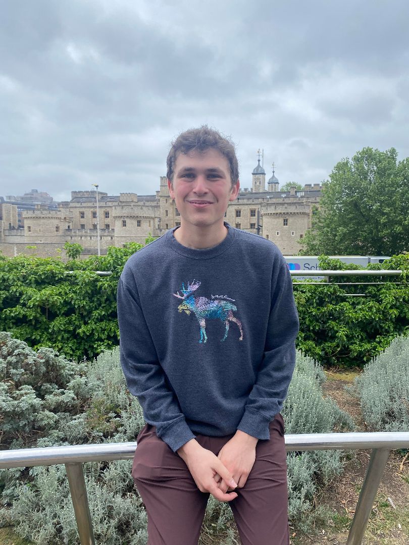 Jake standing in front of the Tower of London in the United Kingdom