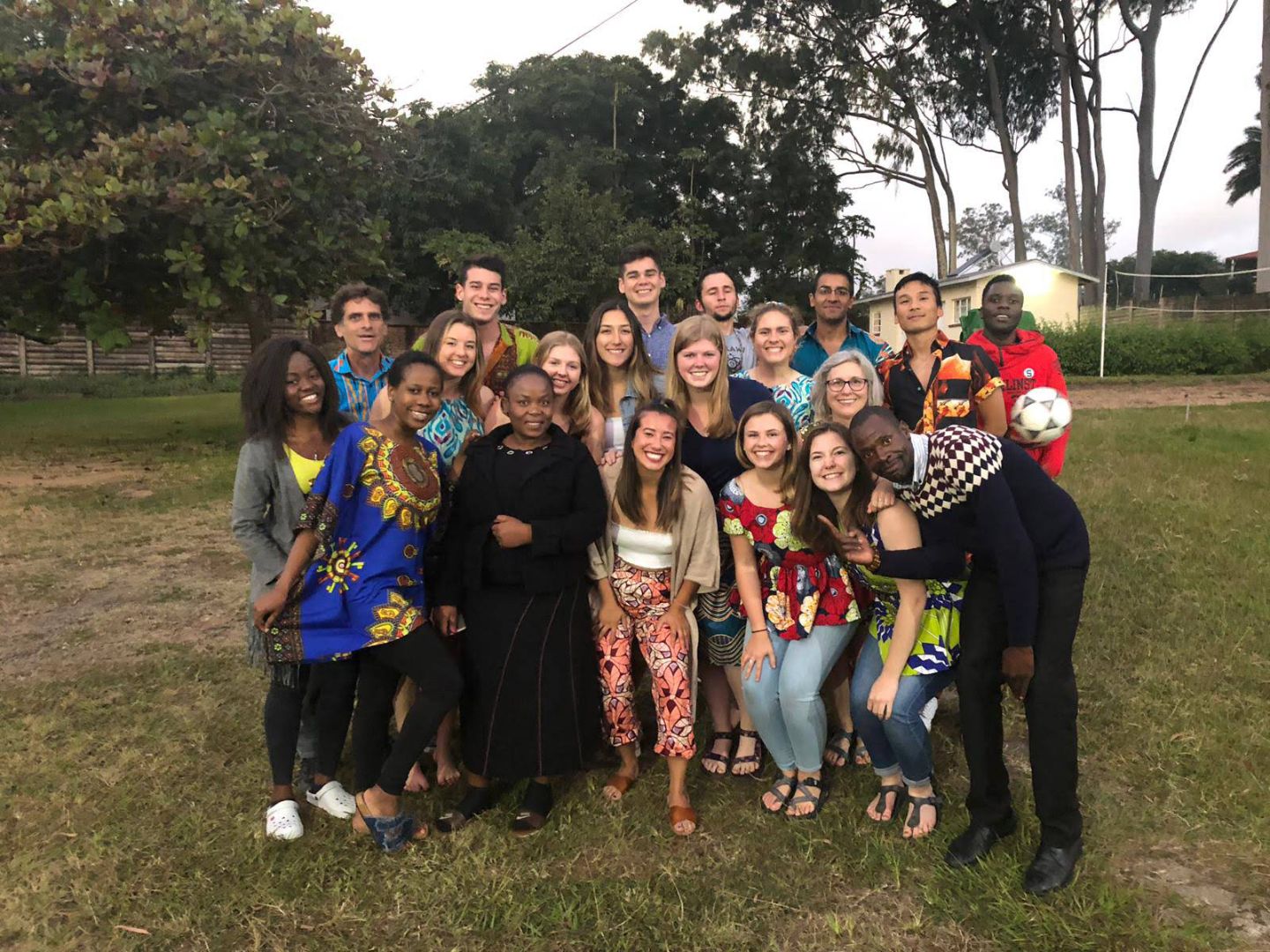 Group shot of students and people from Malawi