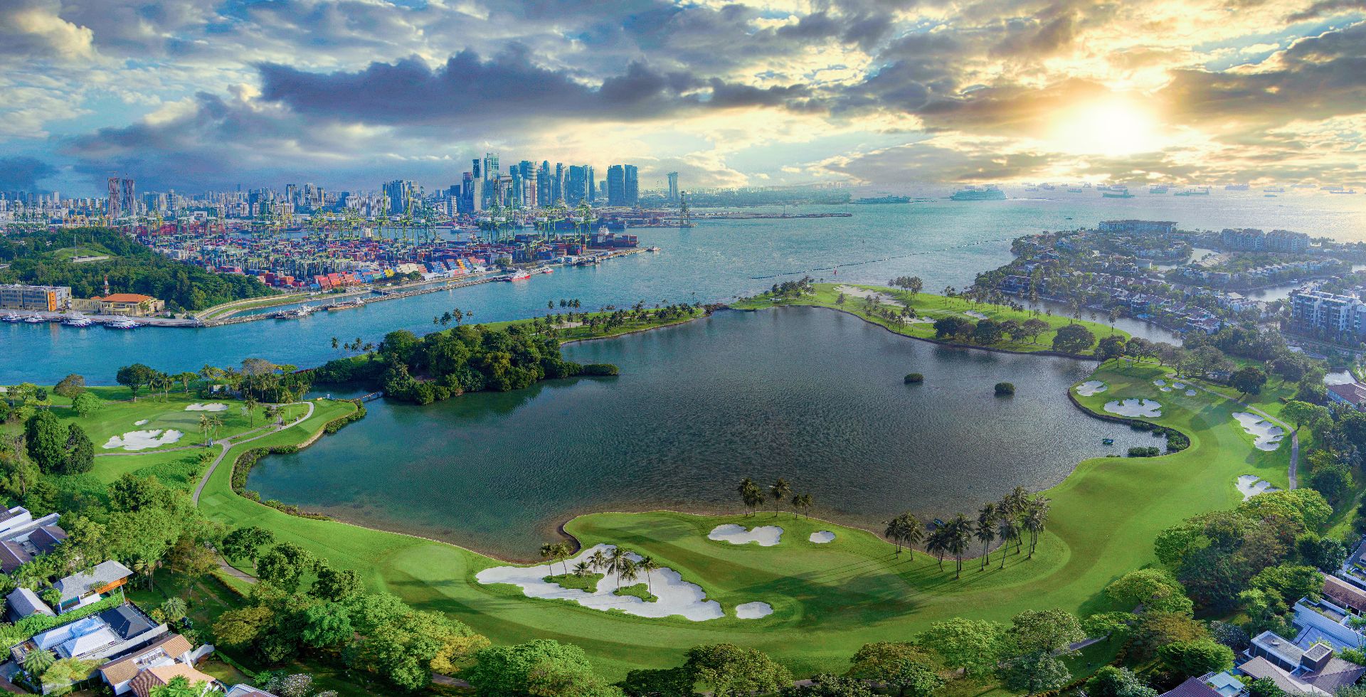 Overhead view of the Sentosa Golf Course