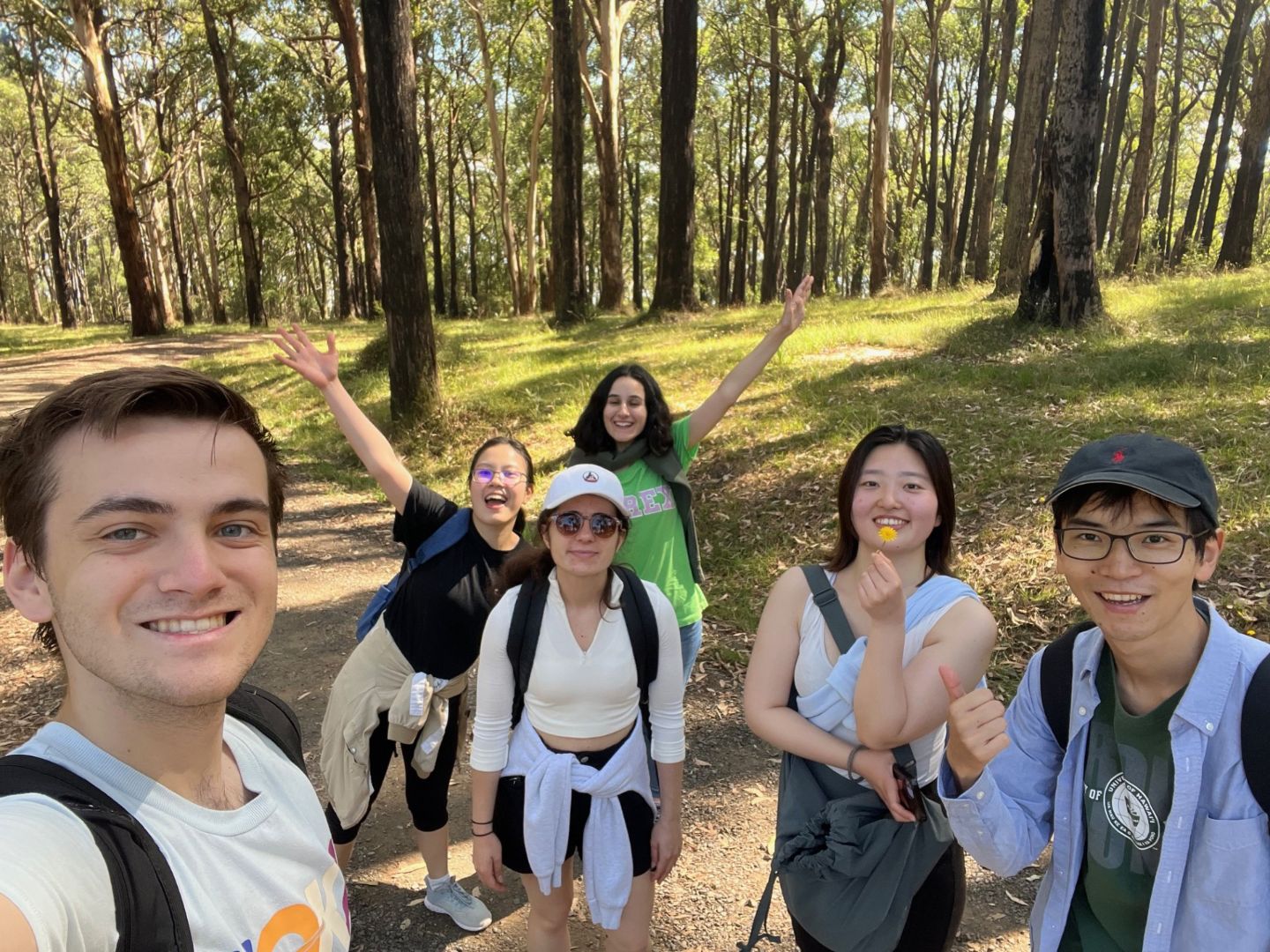 Cooper and friends on a nature hike in Australia