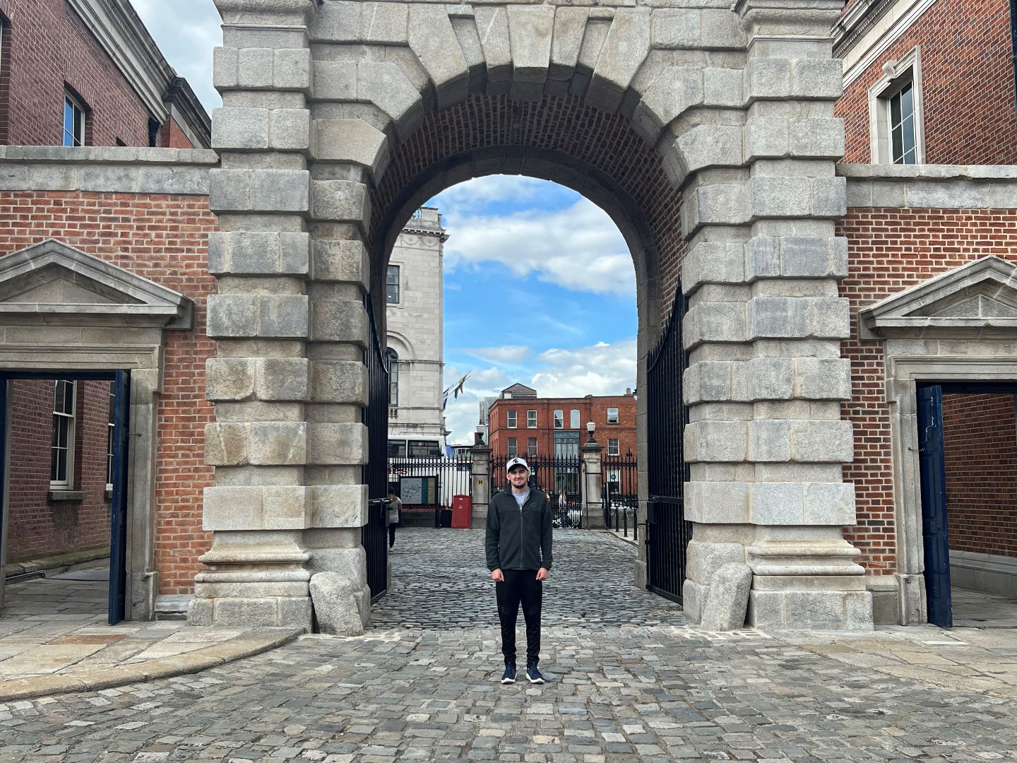 Andrew standing in front of Dublin Castle in Ireland