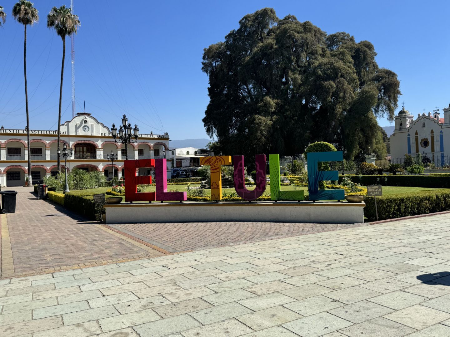 Colorful sign that reads El Tule in Mexico
