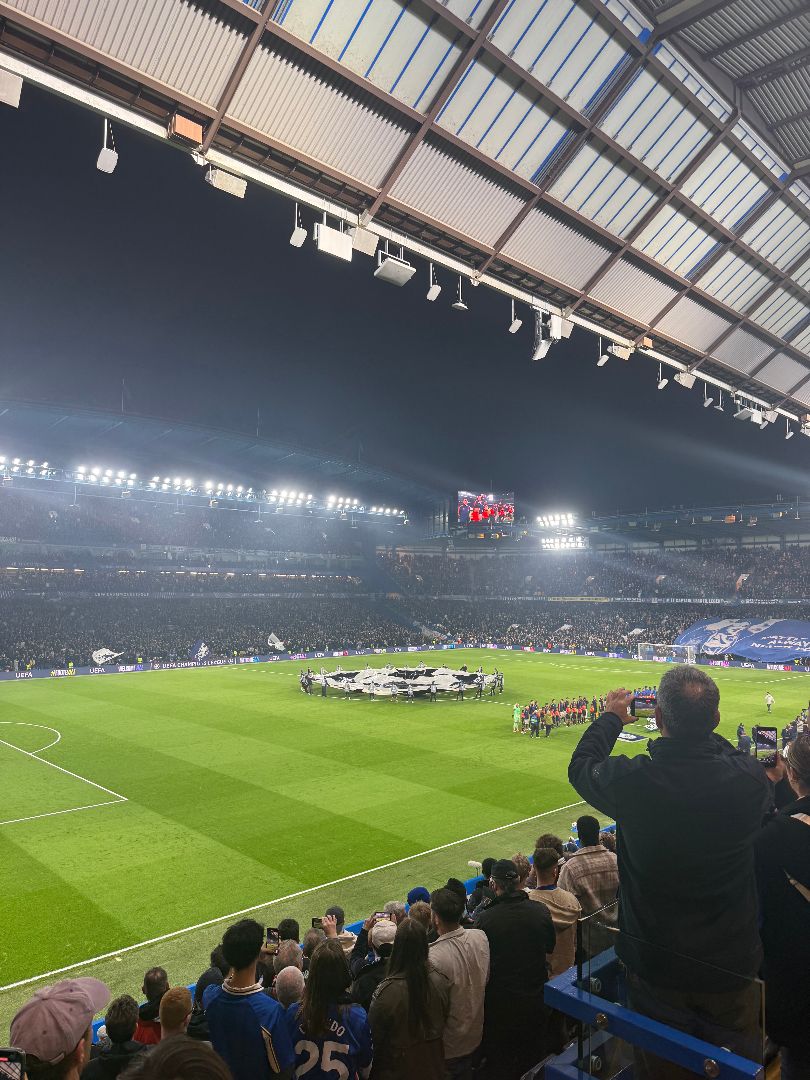 James watching the Chelsea soccer team
