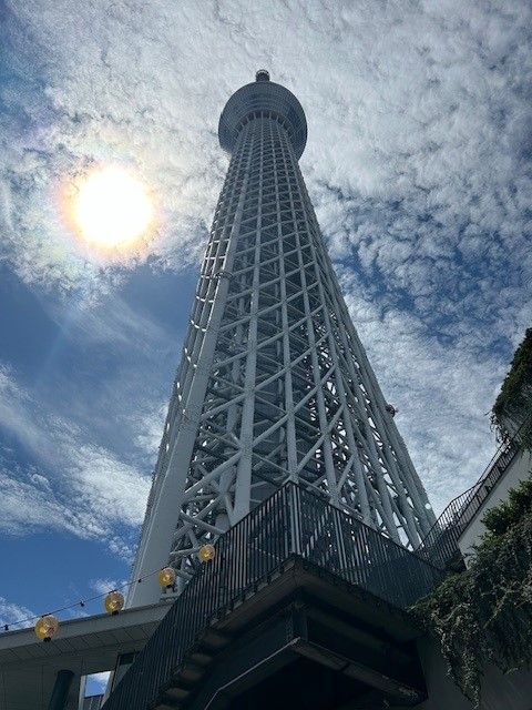 Looking up at the Tokyo SkyTree