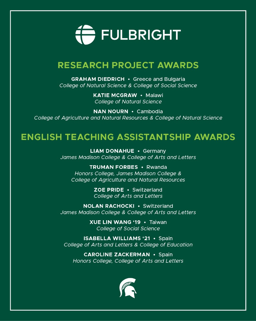 Fulbright Research Project Awards and English Teaching Assistantship Awards