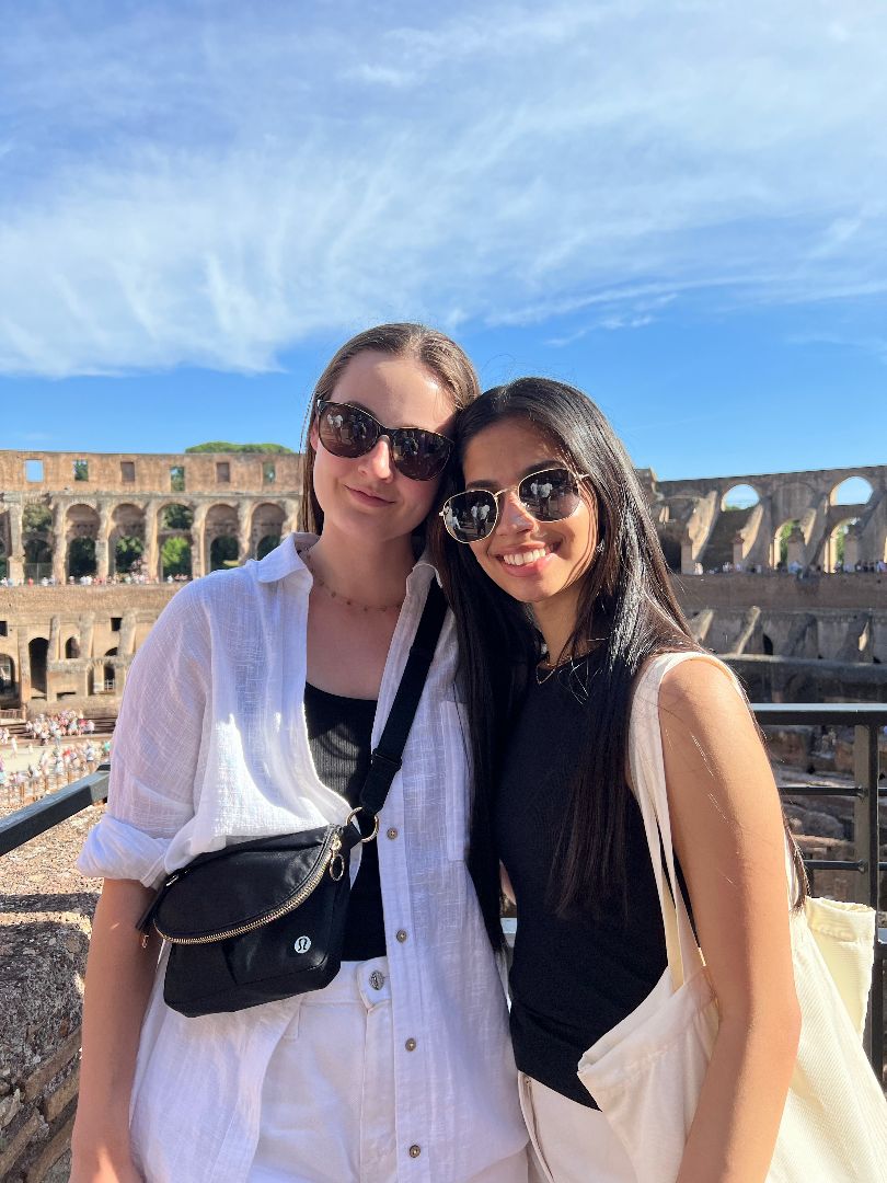 Riya and friend inside the Colosseum
