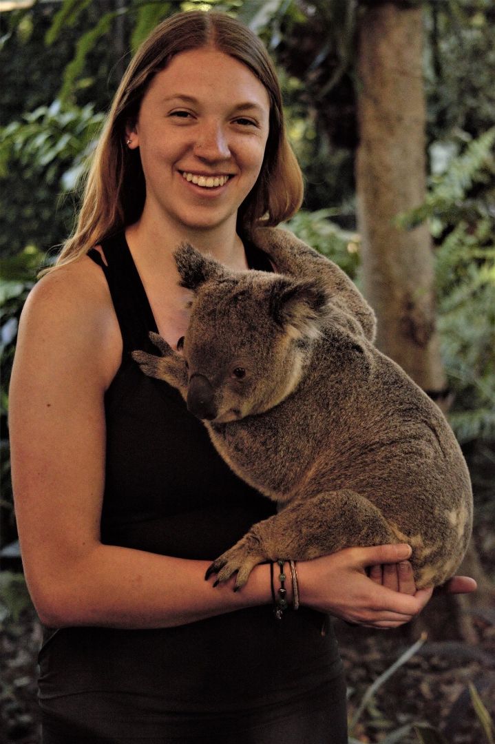 Sara holding Koala in Australia