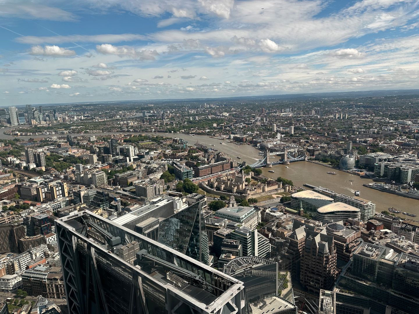 View of London and the River Thames from atop the London EyE