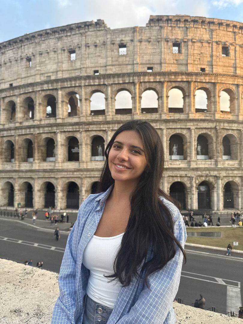 Fili posing in front of the Colesium in Rome