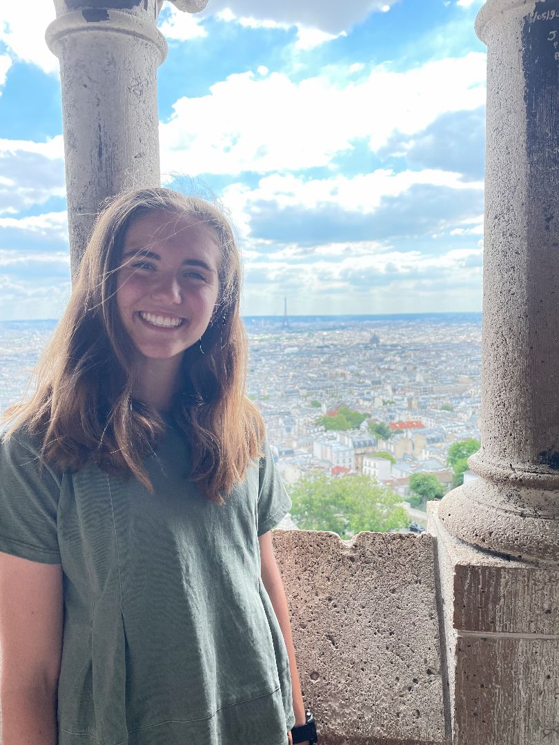 Allison at the top of Sacre Coeur in Paris