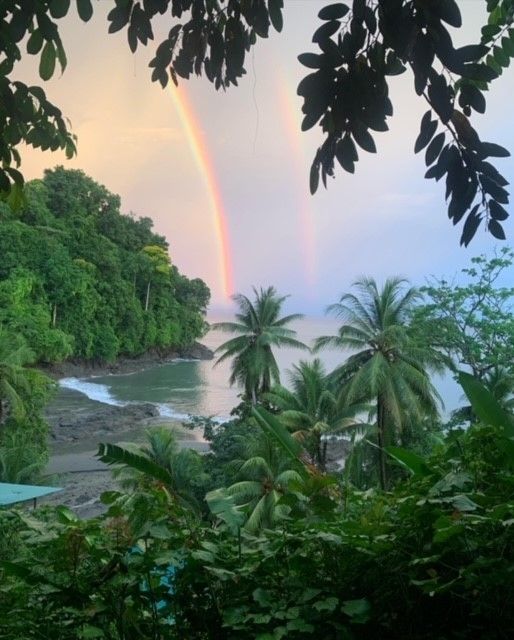 Rainbow over bay in Costa Rica