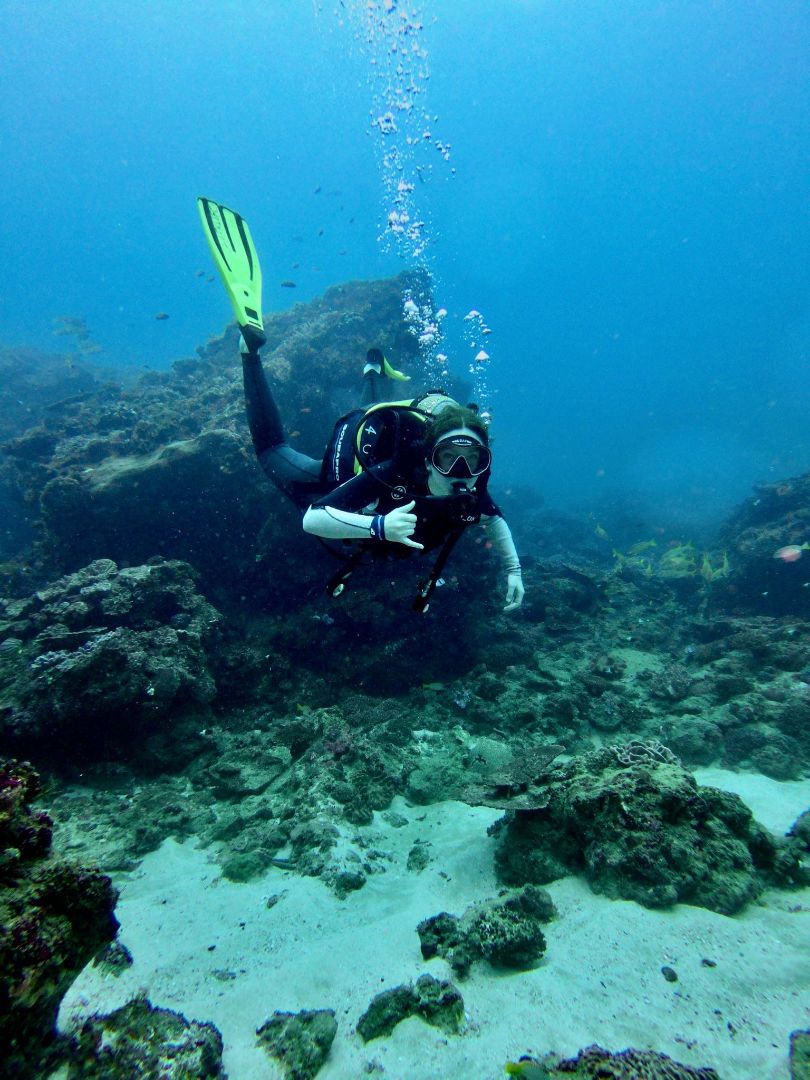 Jenna scuba diving in South Africa