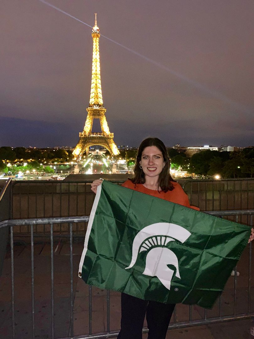 Sarah by Eiffel Tower in Paris France