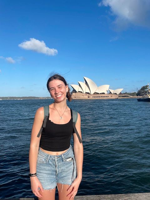 Annika standing in front of the Sydney Opera House