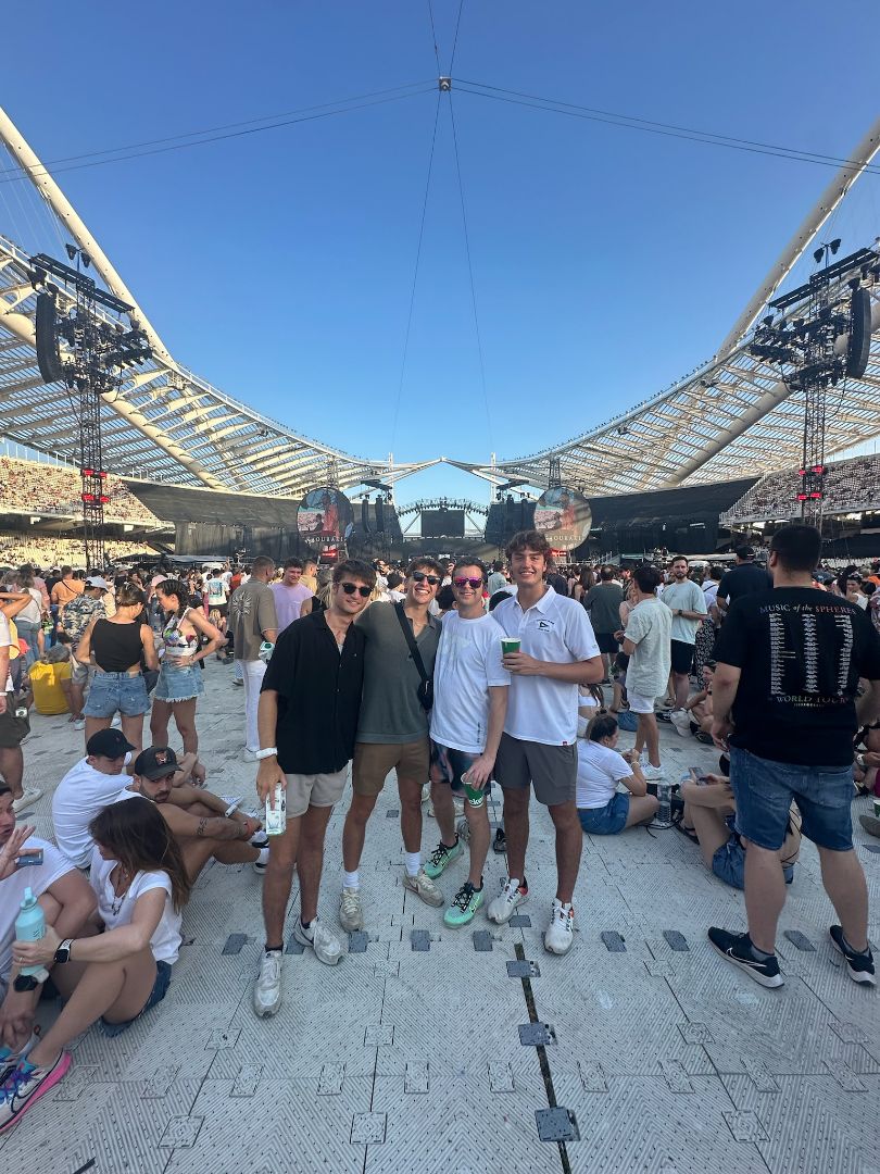 Brady at Coldplay concert with friends in Greece