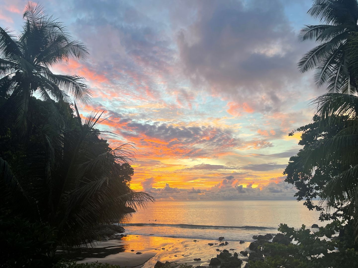 Sunset over ocean in Costa Rica