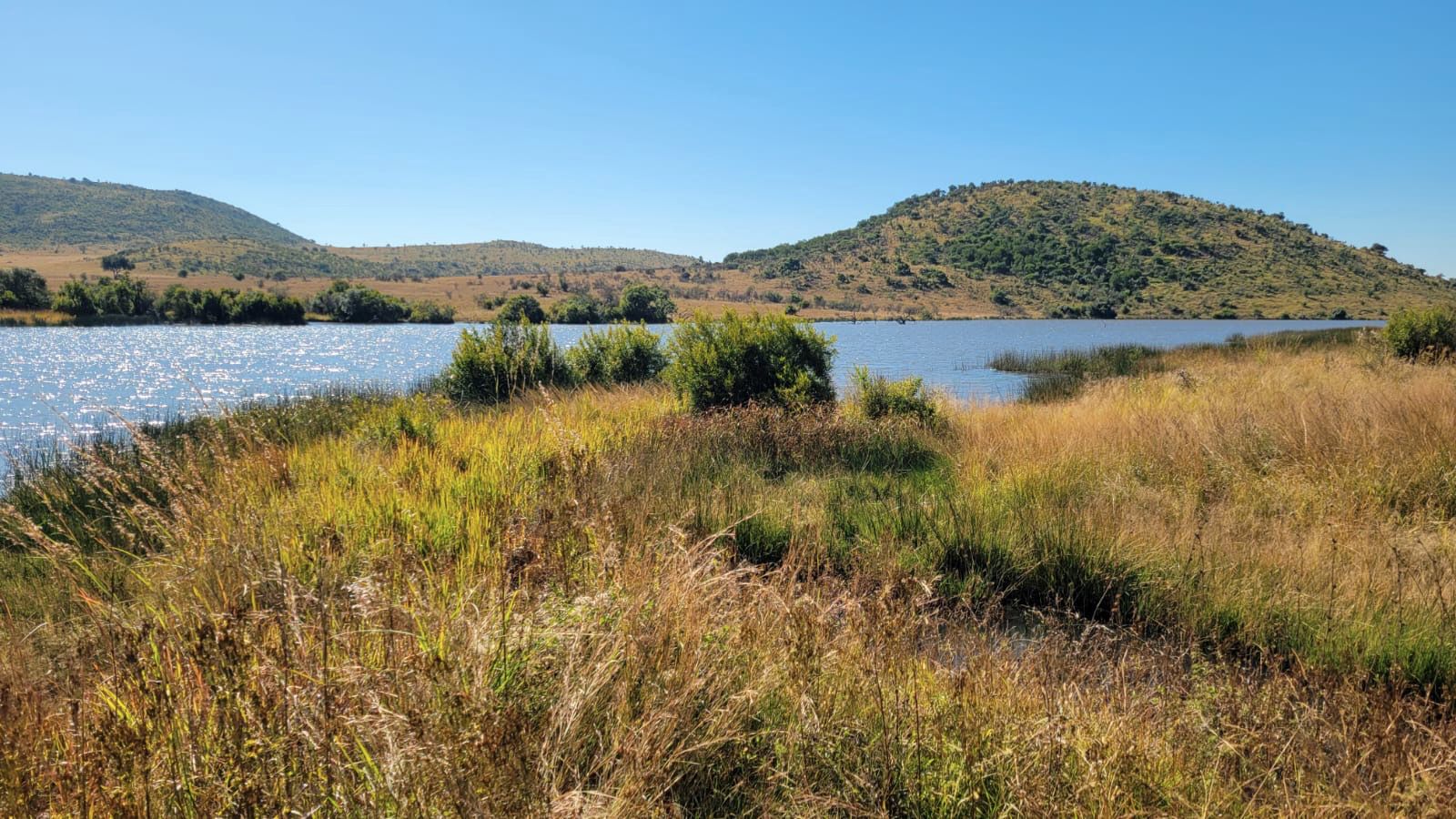 African landscape of river and mountain