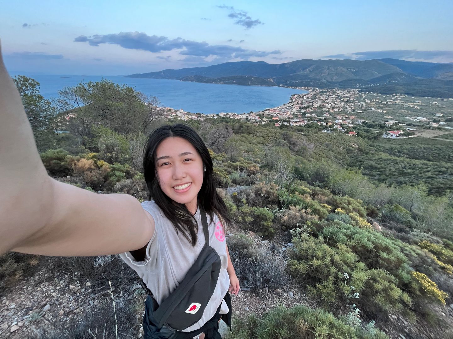 Vicky taking a selfie at the Acropolis