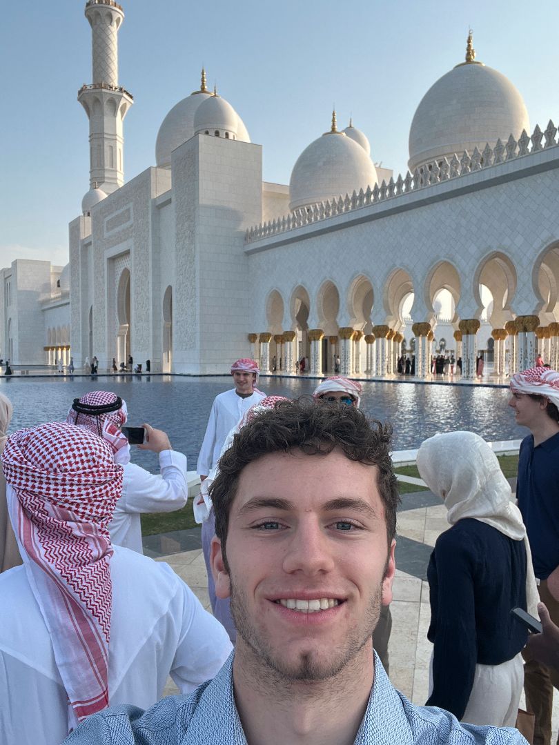 Blake taking a selfie in a mosque