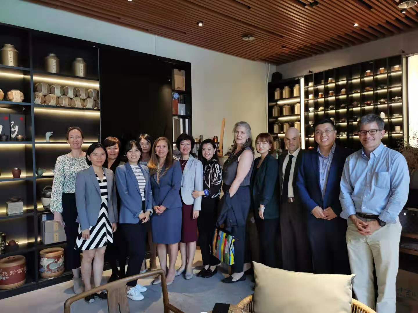 Jing poses with a group of EducationUSA professionals in Beijing.