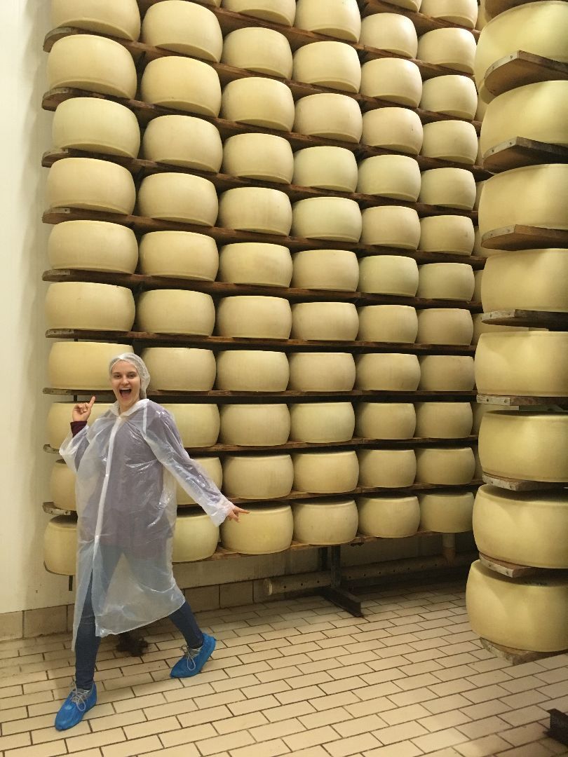 Jaclyn Barta at cheese factory