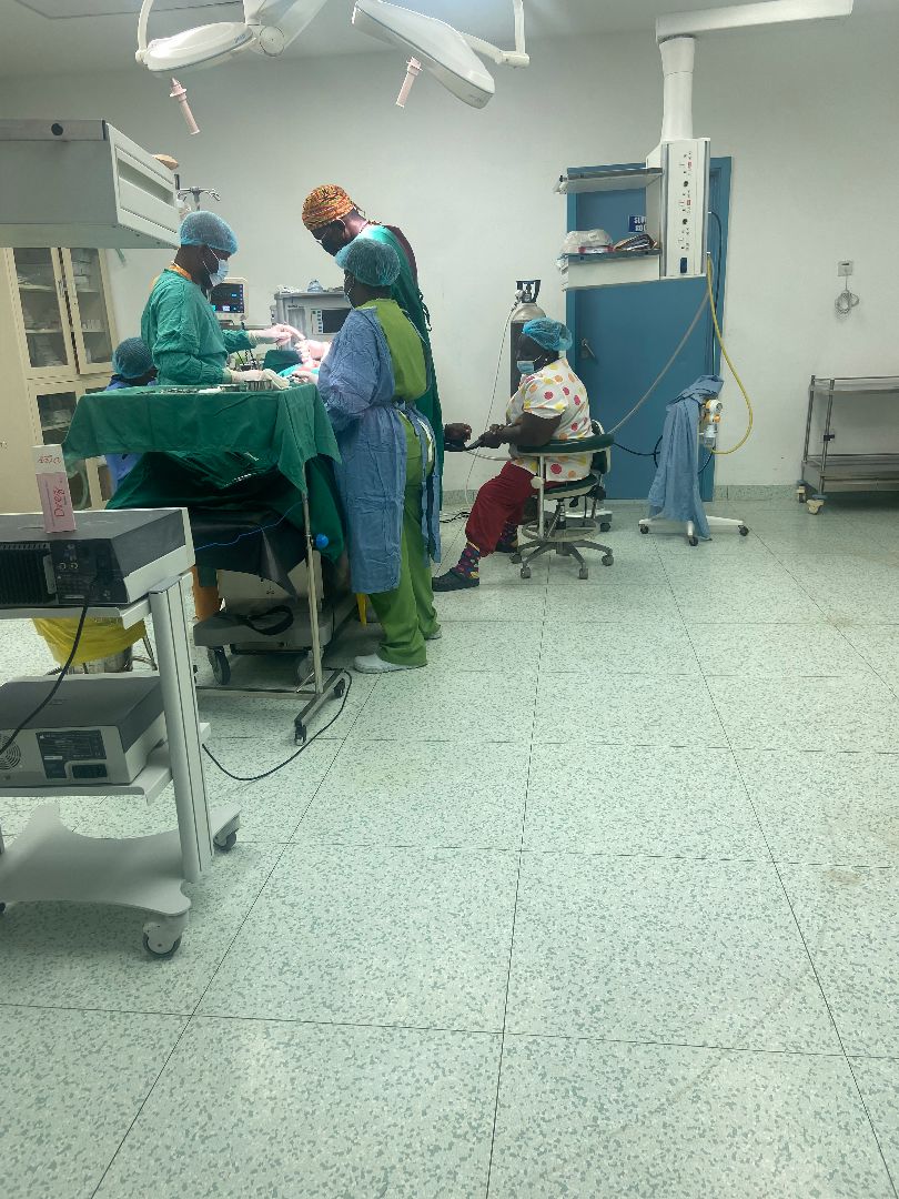 Daniell in an operating room in Ghana