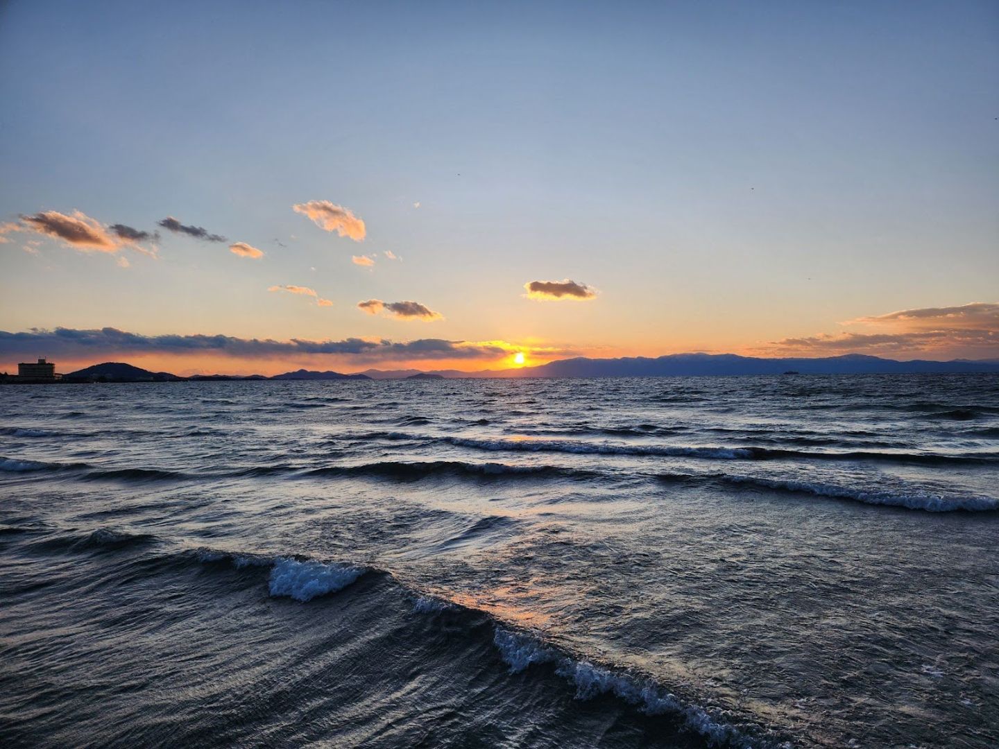 A sunset over Lake Biwa