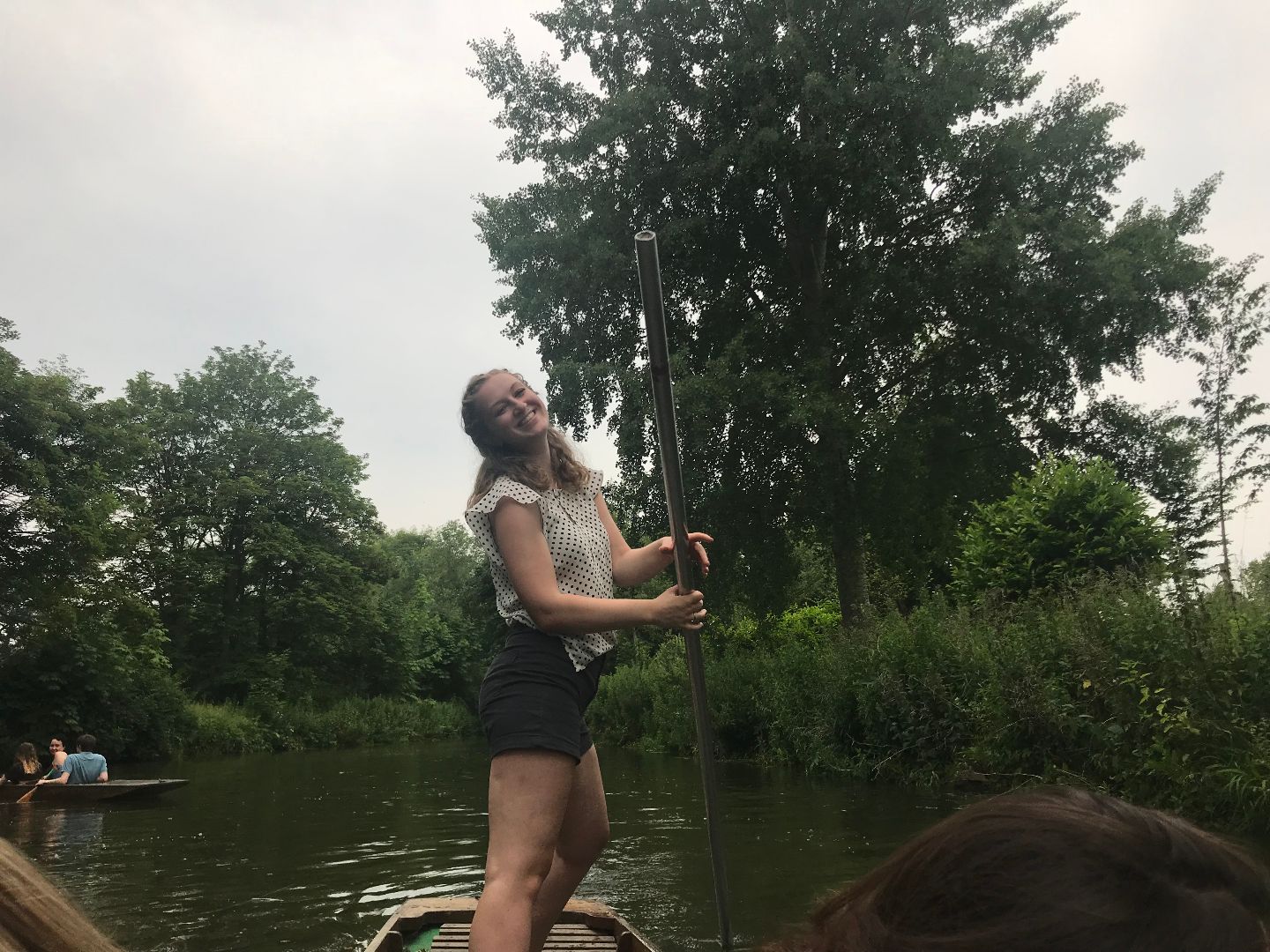 Punting on the river in Oxford England