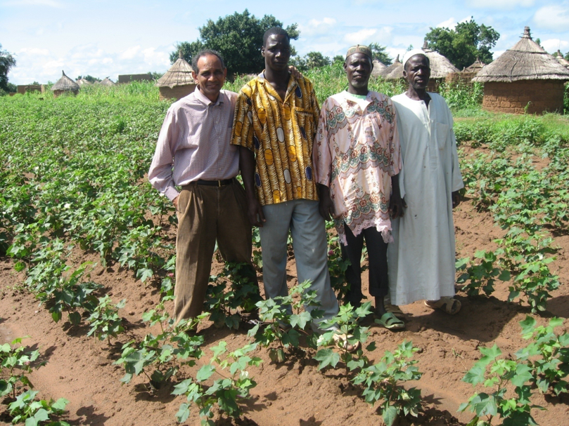 Dr. Maredia works with farmers in Burkina Faso.