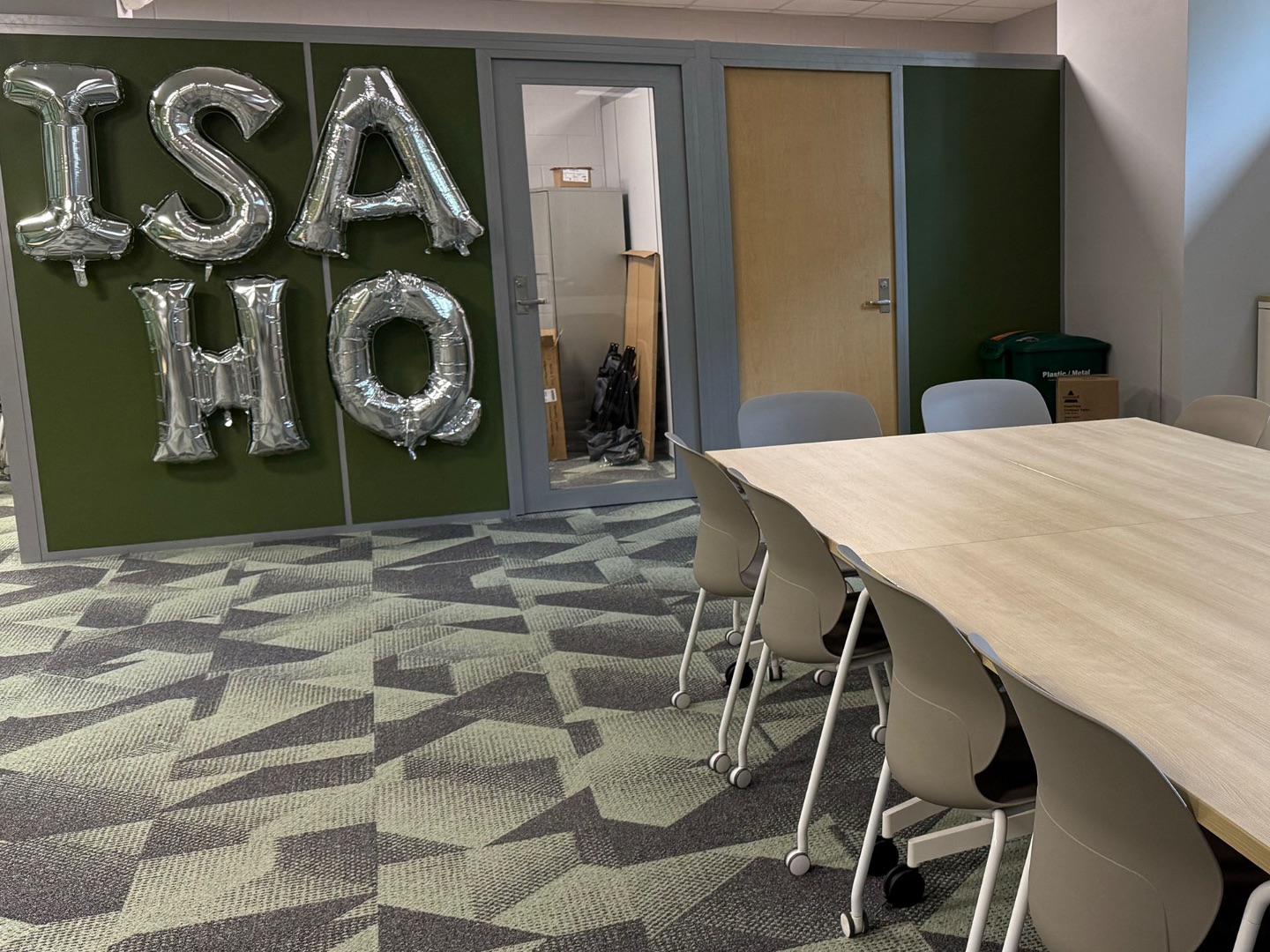 Furniture in the newly established ISA HQ.