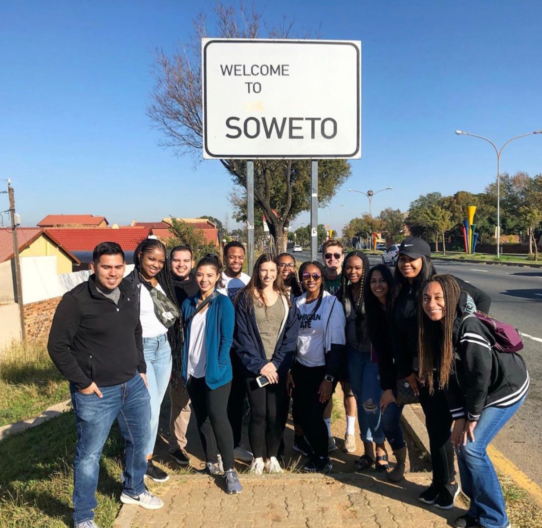 Group of students in Soweto, South Africa