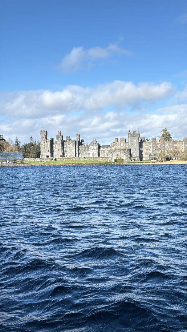 Photo of a large abby in Ireland taken from a boat