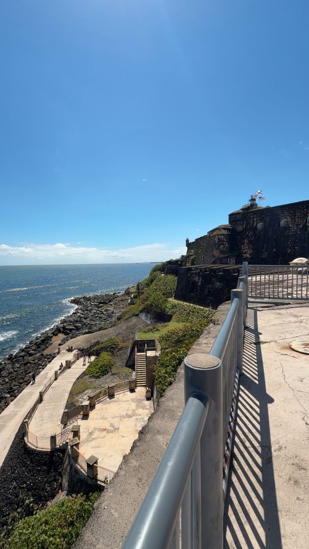 View of the ocean from a rooftop